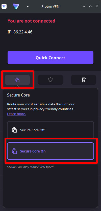 Activate Secure Core on the desktop